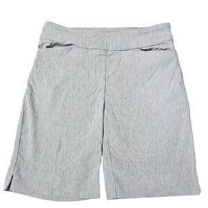Hilary Radley Womens Bermuda Shorts Size Small Gray Rayon Blend Pullon Stretch